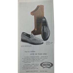 Dexter Genuine Handsewn Loafers Mens Houndog Tan Suede Classic Print Ad 1964